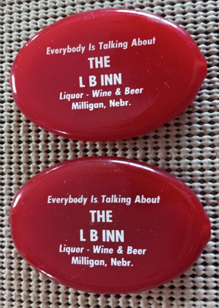 Vintage Quikoin Squeeze Rubber Coin Purses Advertising LB INN Milligan, Nebraska