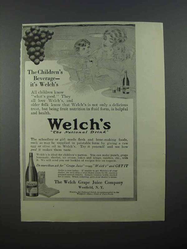 1913 Welch’s Grape Juice Ad – Children’s Beverage