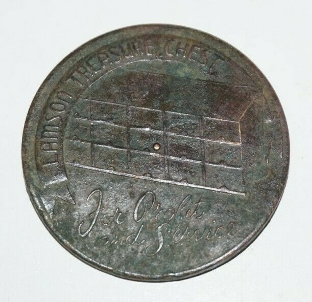 VTG Lamson Genuine Parts Advertising Token Treasure Chest Head Identification