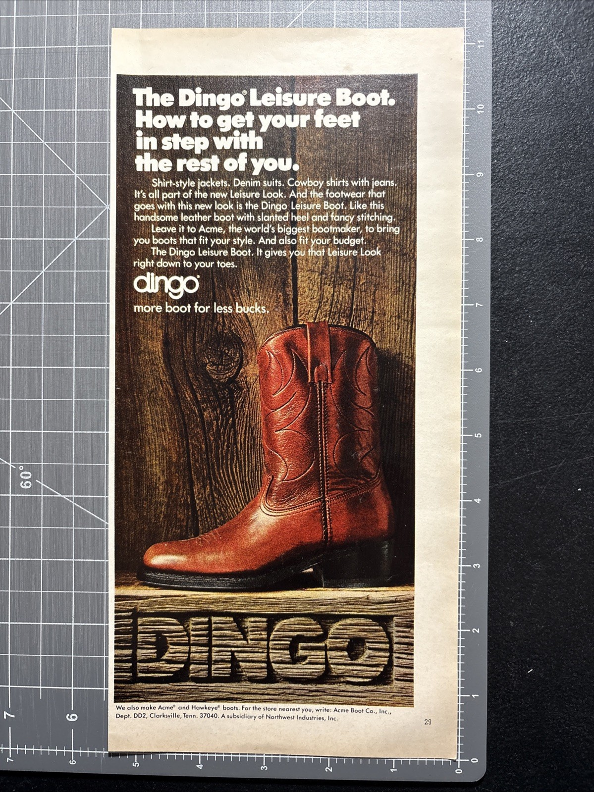 1975 Print Ad Dingo Get Your Feet in Step With You More Boot For Less Bucks