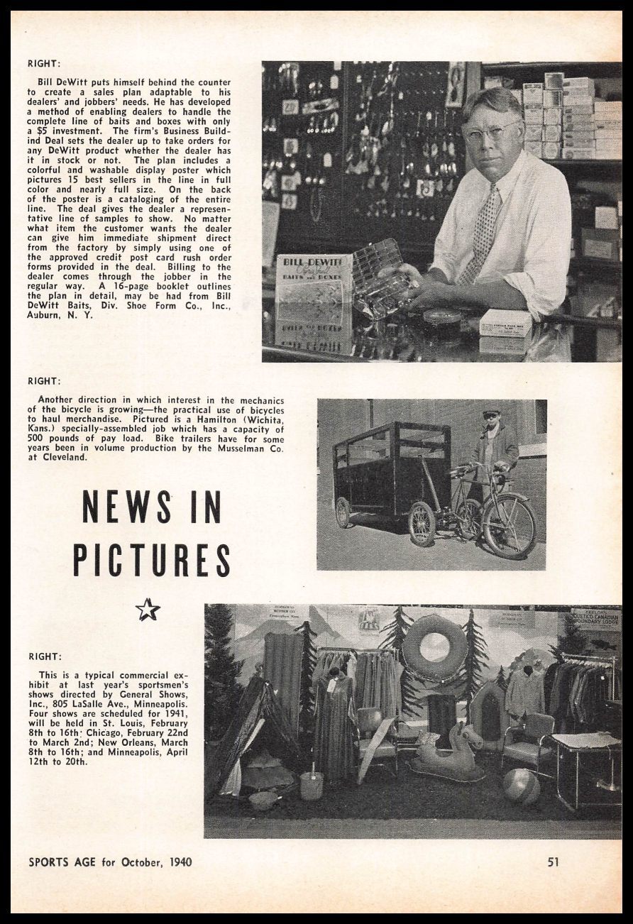 1940 Musselman Cleveland Ohio Bicycle Trailer Photo Hamilton Kansas Print Ad