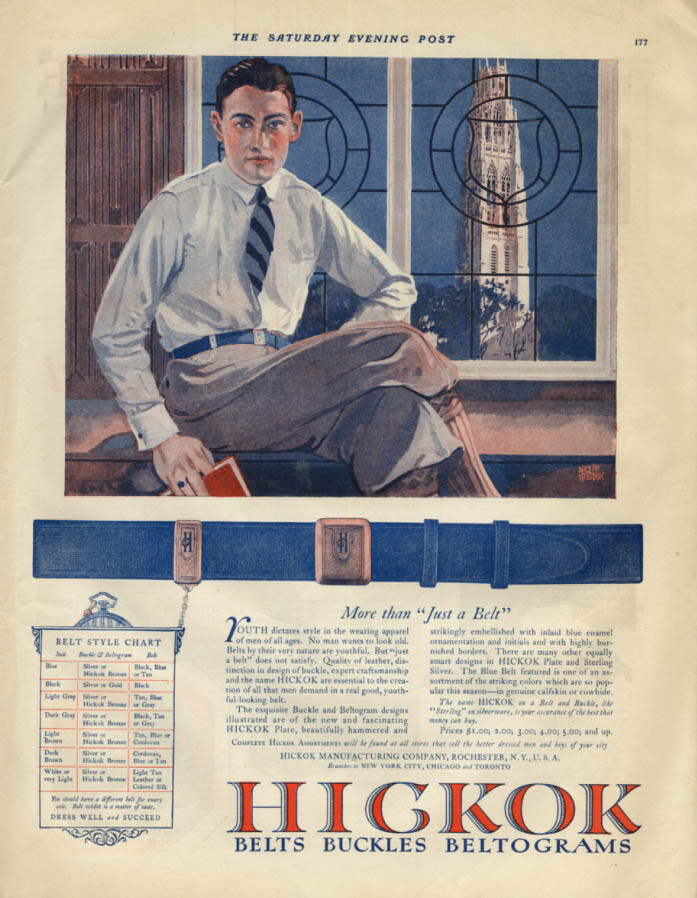 More than just a belt Hickok Belts & Buckles ad 1925 Adolph Treidler SEP