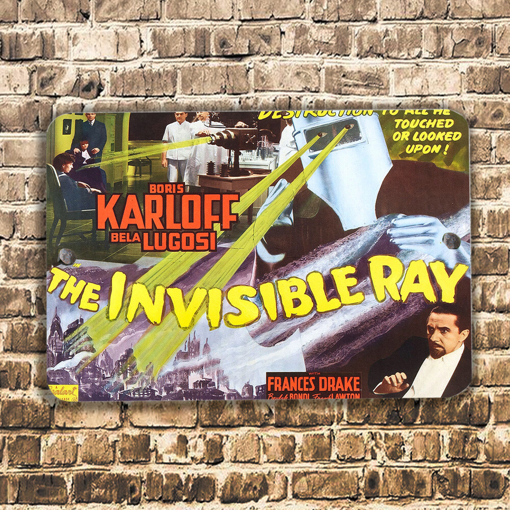 The Invisible Ray 1950’s Horror Movie Poster Design 8×12 Inch Aluminum Sign