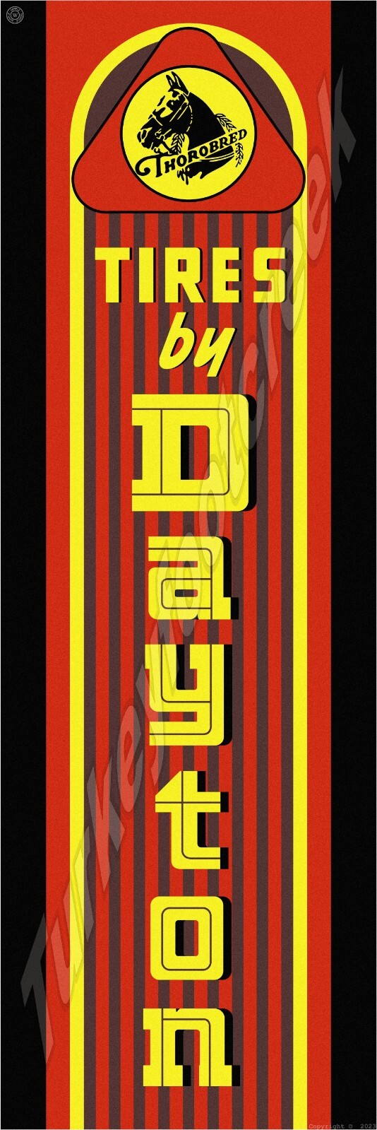 Tires By Dayton 6″ x 18″ Metal Sign