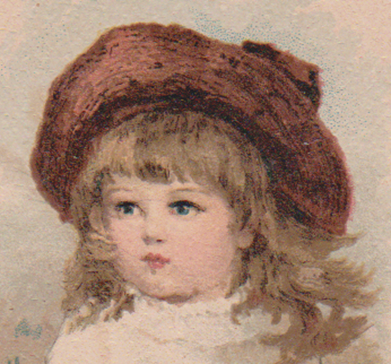 HOOD’S SARSAPARILLA TRADE CARD, BEAUTIFUL LITTLE GIRL, UNSIGNED BRUNDAGE K287