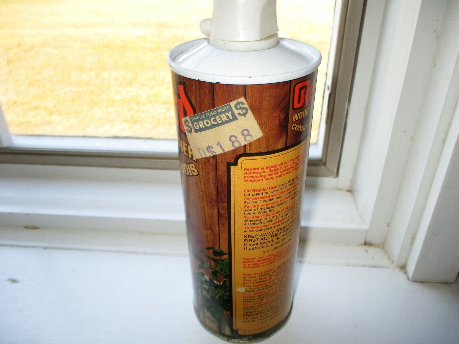 Vintage S.C. Johnson Regard Wood Conditioner Can Tin 16oz size (Empty) Canada