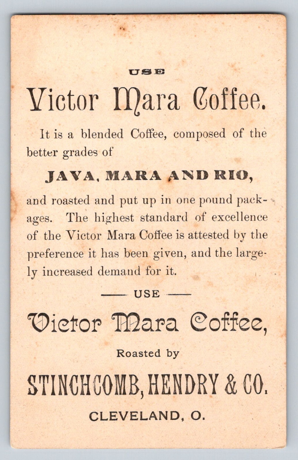 Victor Mara Coffee Stinchcomb Hendry Hand Dove Pink Rose Cleveland Ohio P103