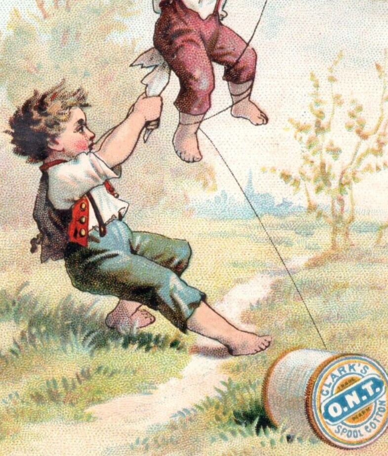 1880s Clark’s ONT Spool Cotton Boys Flying Kite F152