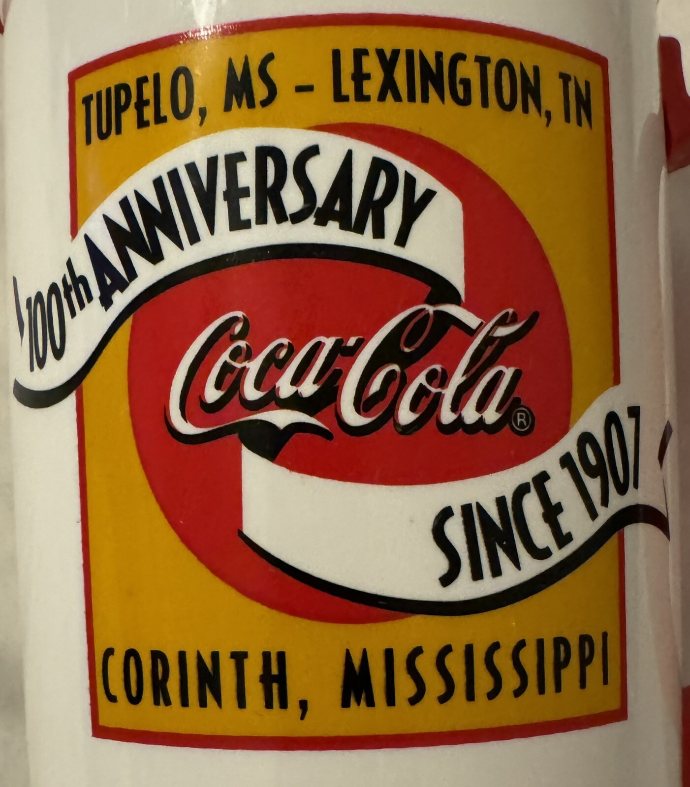 Coca-Cola 100th Anniversary Since 1907 Thermo-Serv 34oz Travel Mug w/Lid 9”