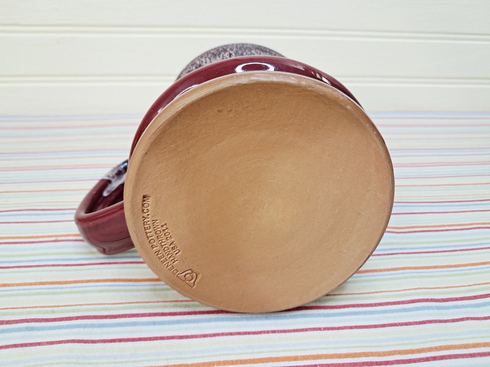 Deneen Pottery Richards Energy Group Manheim PA Handthrown Mug 2011 Burgundy