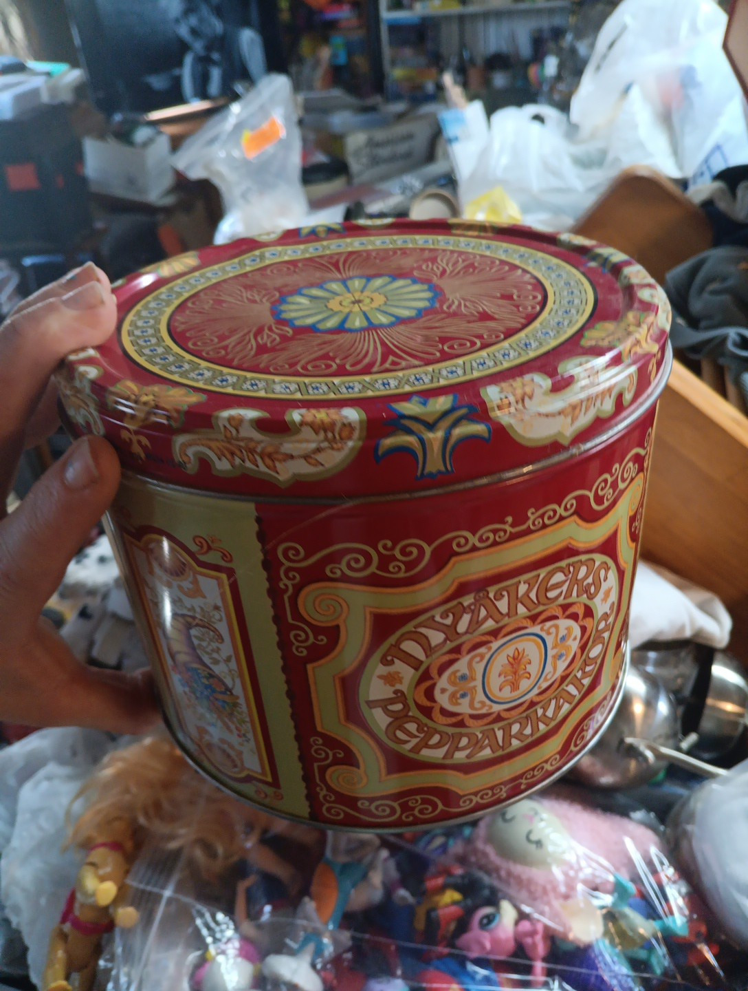 Nyakers Pepparkakor Cookie Tin Swedish Gingersnap Decorative Red – Empty Tin