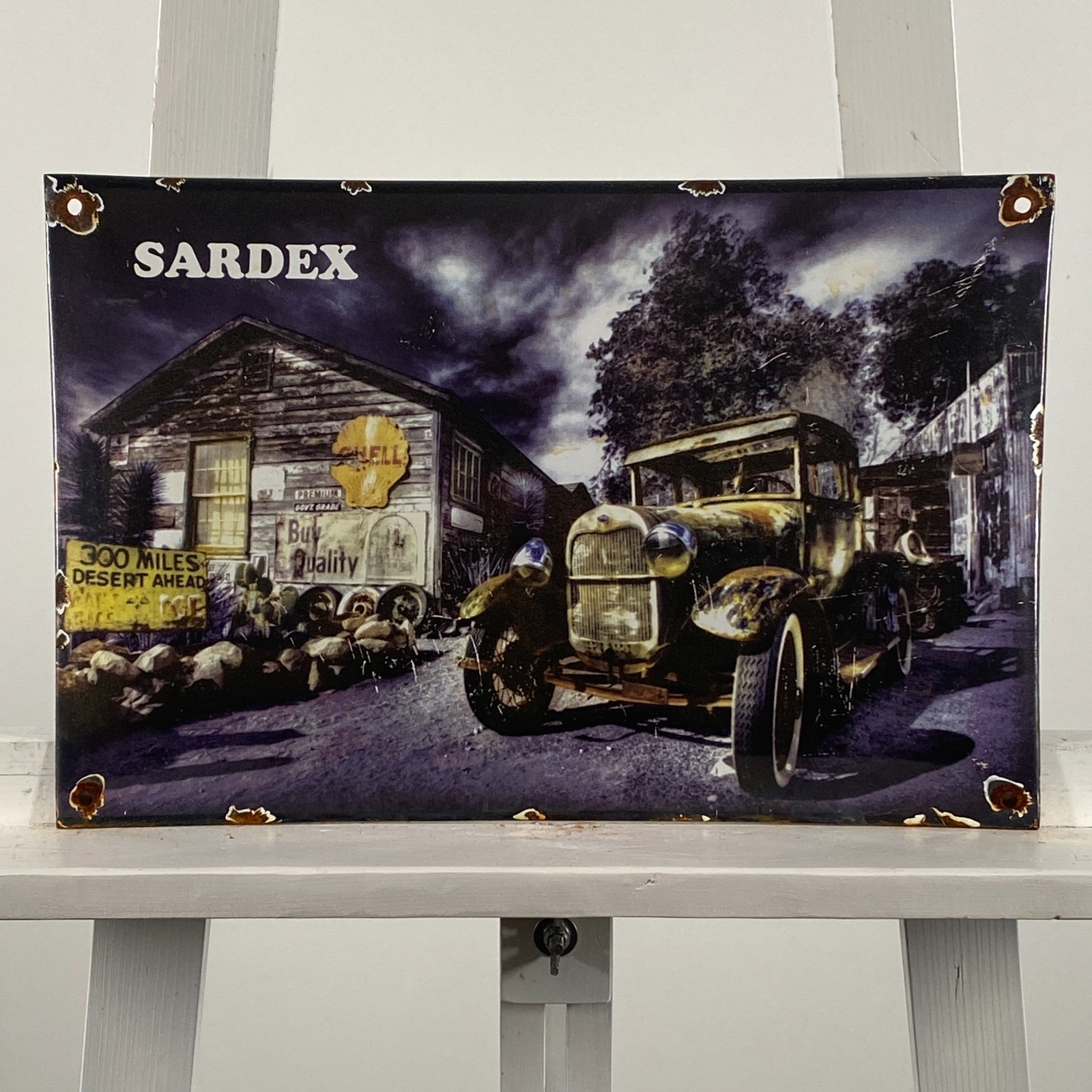 SHELL – Enamel Sign – 38x25cm (15×9.8″) – Unique Station Vintage Wall Decoration