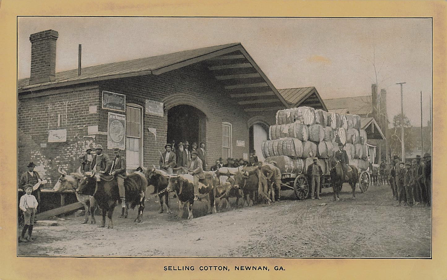 SELLING COTTON NEWNAN GA GEORGIA ADVERTISING CARD SINGER SEWING MACHINES 1890s