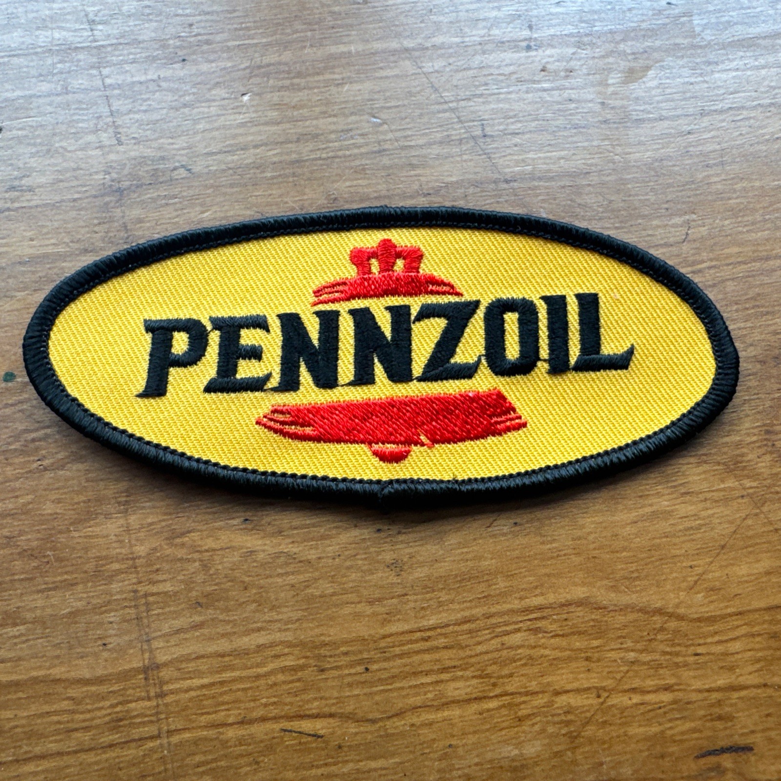 PENNZOIL EMBROIDERED LARGE BACK SEW ON ONLY PATCH AUTO MOTOR OIL 4.5 X 2