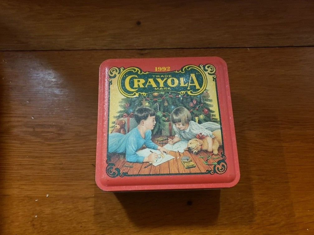 Crayola Crayon Holiday Tin Vintage Collectable 1992 TIN ONLY