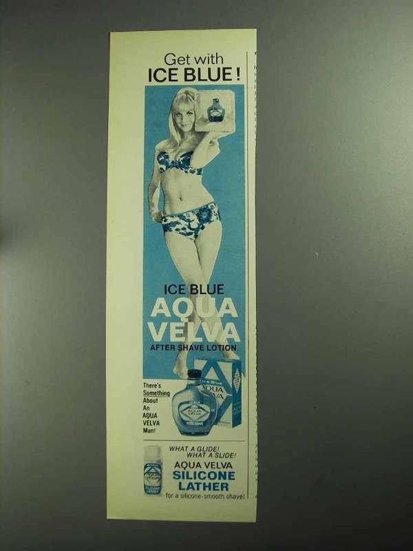 1968 Aqua Velva After Shave Ad – Get With Ice Blue