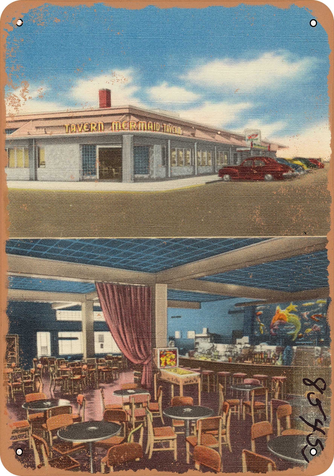 METAL SIGN – Florida Postcard – Mermaid Tavern, Jacksonville, Florida