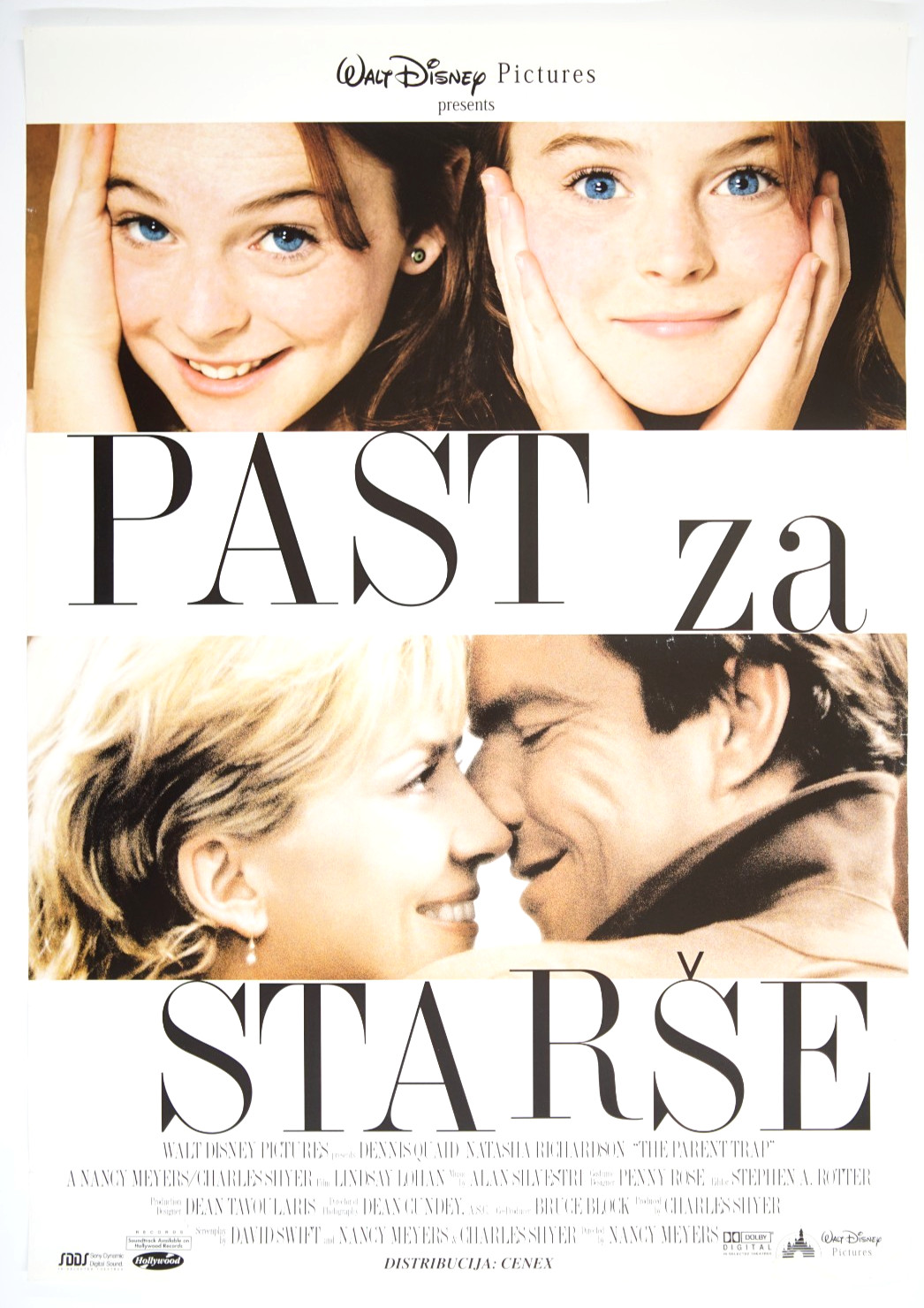 THE PARENT TRAP 19×27 Original SLO movie poster 1998 LINDSAY LOHAN DENNIS QUAID
