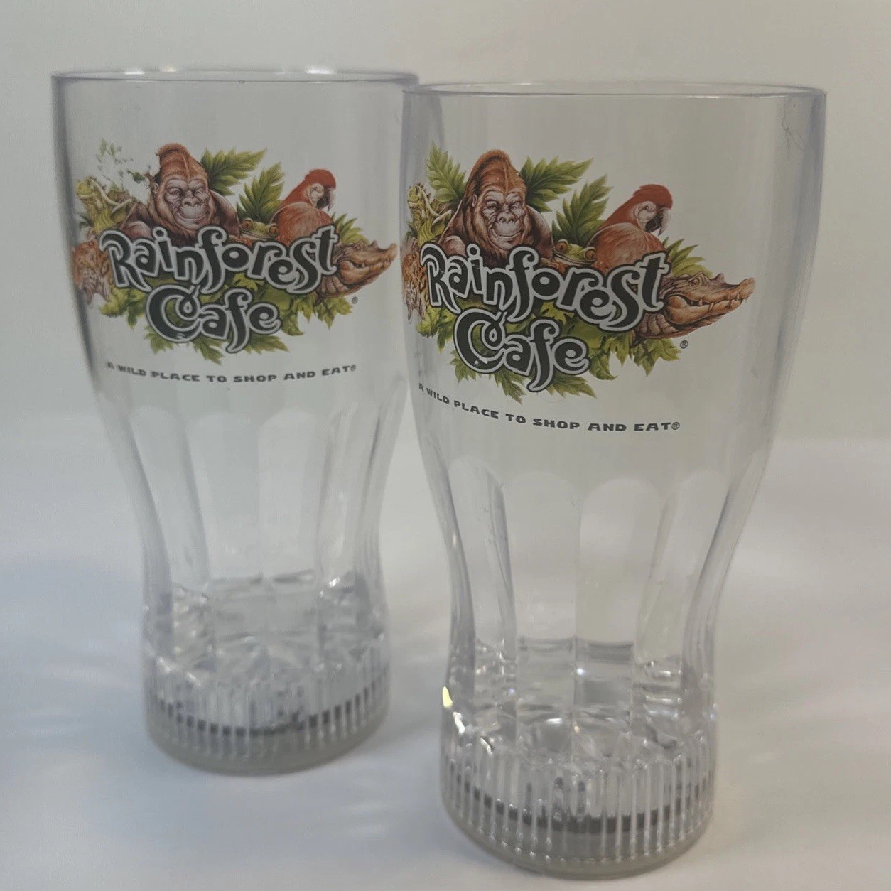 Rainforest Cafe Light Up Souvenir Plastic Cups 16oz Flashing LED Lights WORKS
