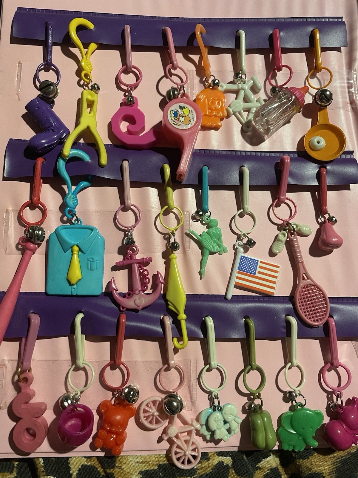 Bell Charms 1980s Vintage 5 Chains Rare 91 Charms Total Charms Collectors Album