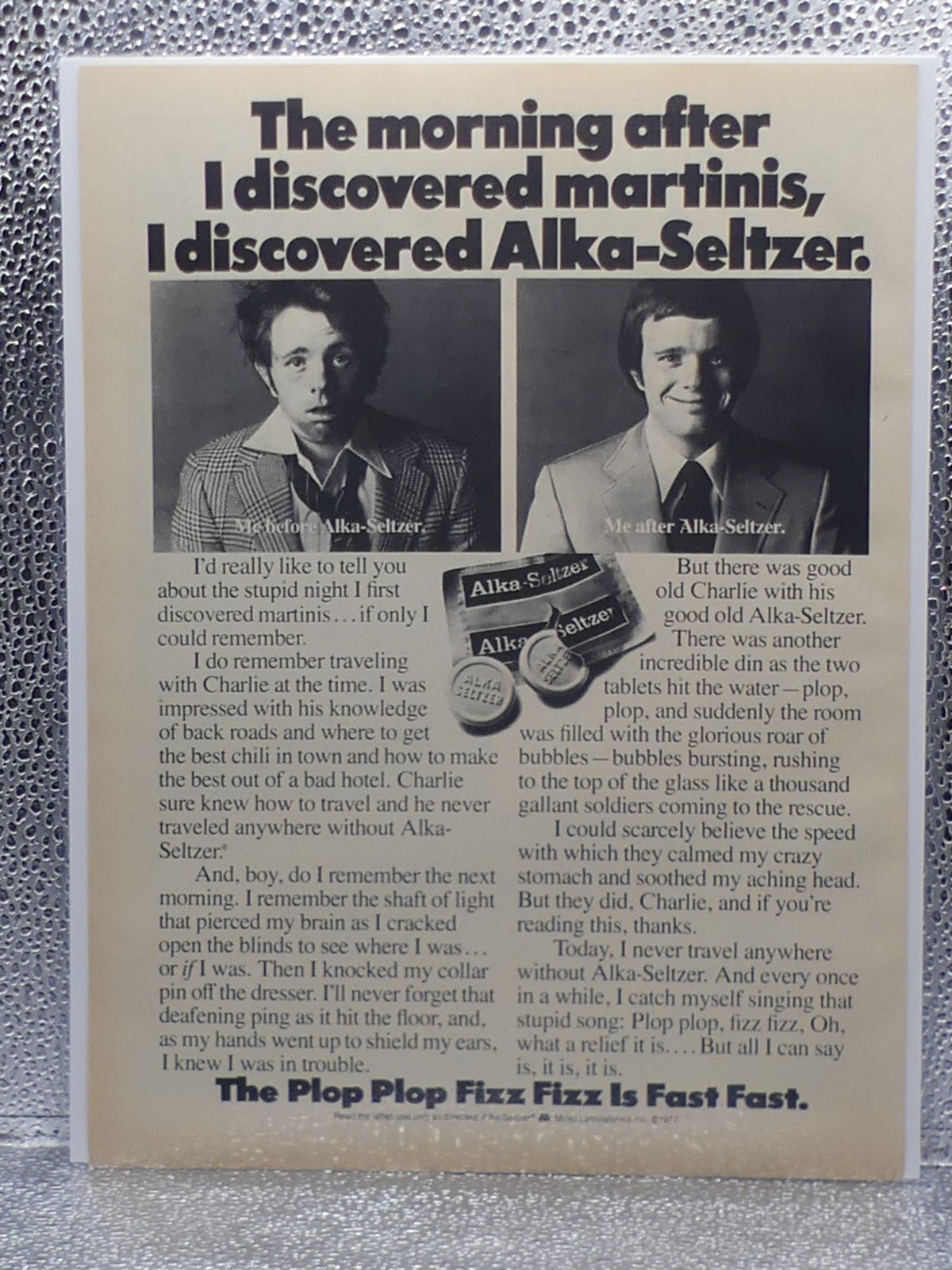 Vintage Alka-Seltzer Antacid Paper Magazine 1977 Print Advertising Full Page Ad