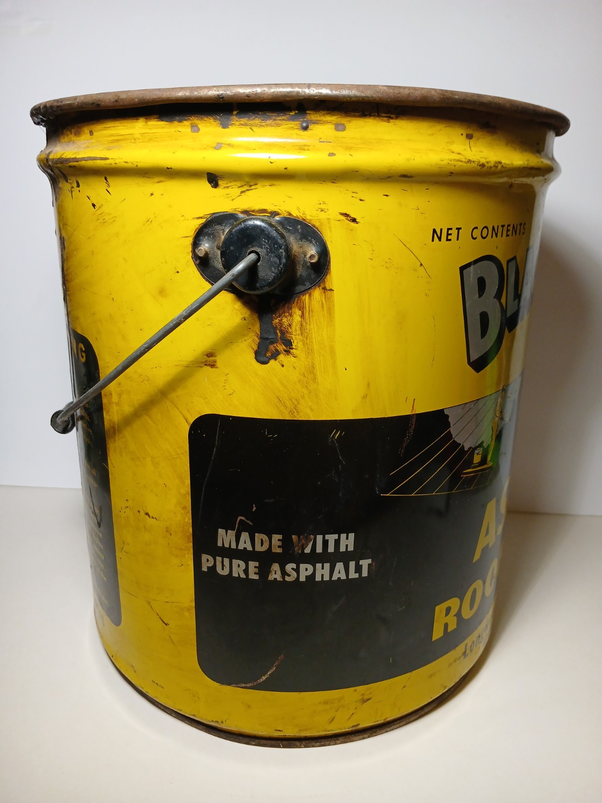 1950s Huge Vintage Black Beauty Paint Can Longwear Paint Kansas City MO 5 Gallon