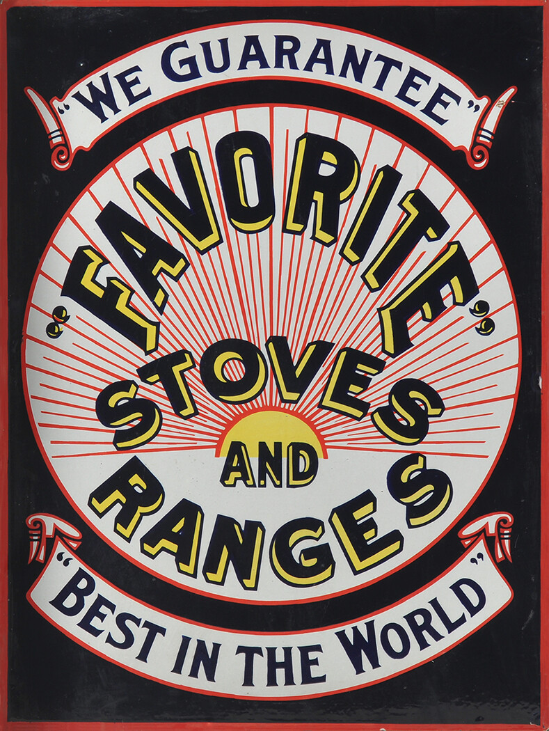 FAVORITE STOVES AND RANGES ADVERTISING METAL SIGN