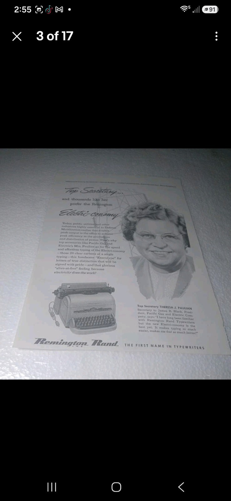 2 Remington Rand Typewriter Print Advertisements 1960s 1 Flipside Dumont Tv