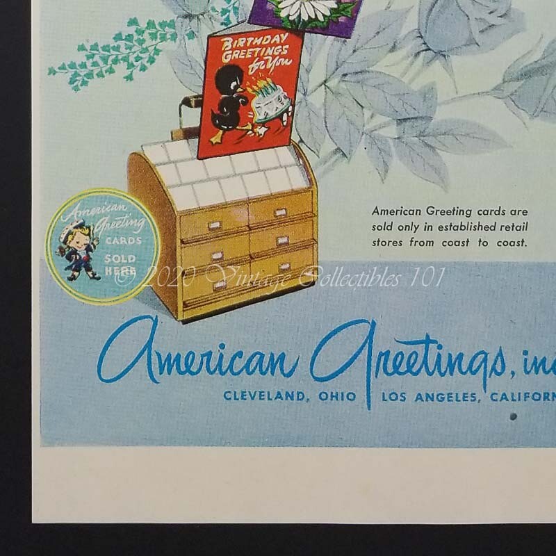 1952 American Greetings Birthday Holiday Cards photo art decor vintage ad
