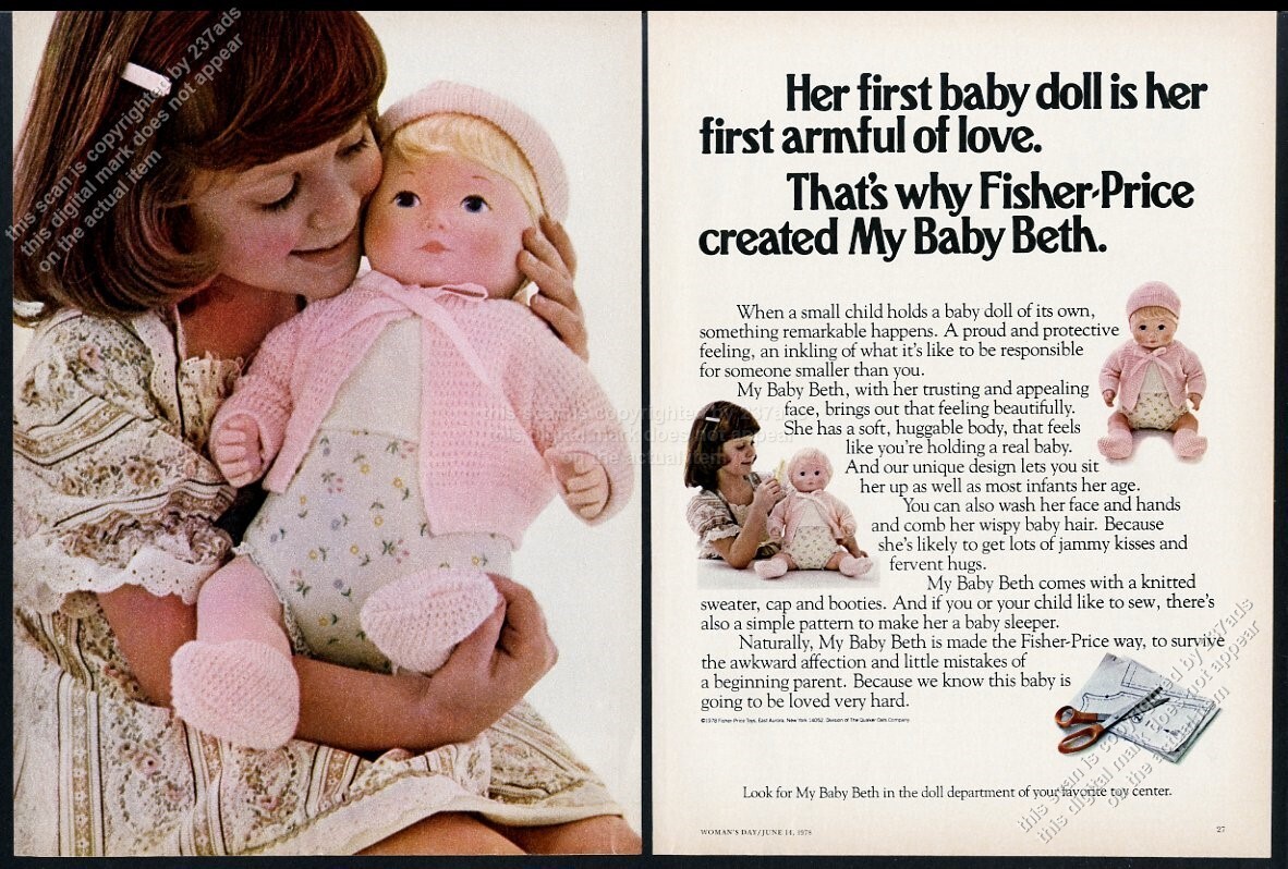 1978 My Baby Beth photo Fisher Price toys vintage print ad