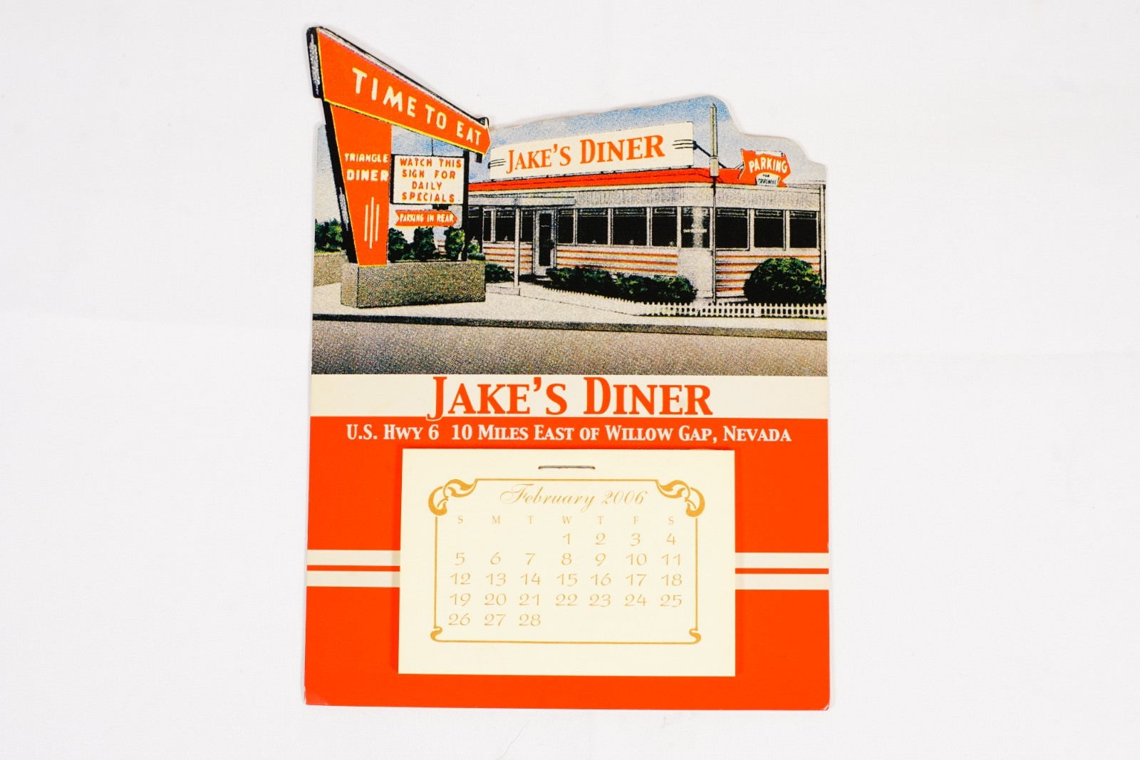 2006 Jakes Diner Willow Gap Nevada Mini Advertising Calendar Refrigerator Magnet