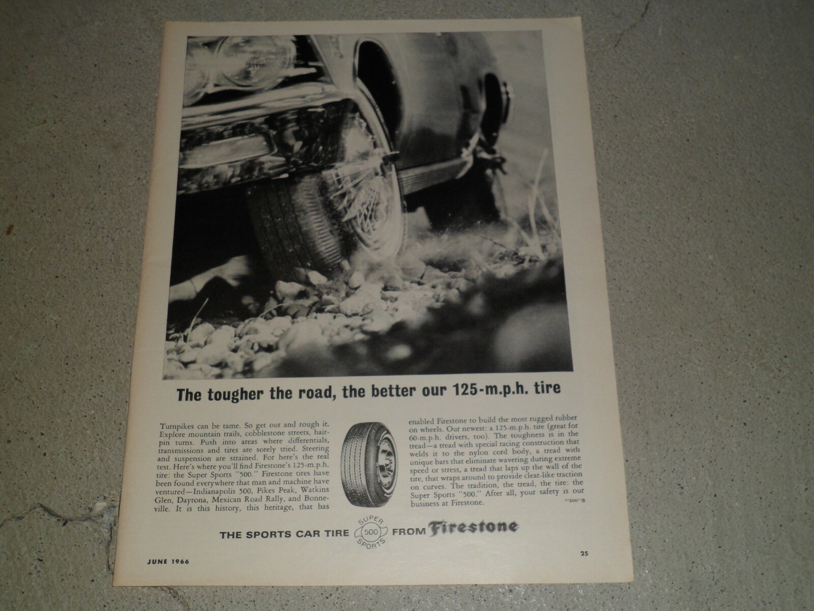 VARIOUS VINTAGE 1960’S 1970’S FIRESTONE AD / ARTICLES – HUGE VARIETY!!!
