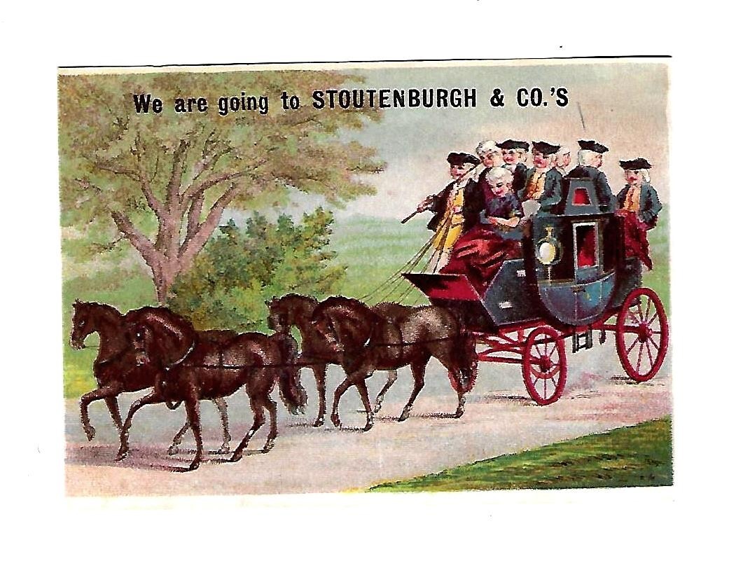 c1890 Trade Card Stoutenburgh & Co. Newark Clothiers