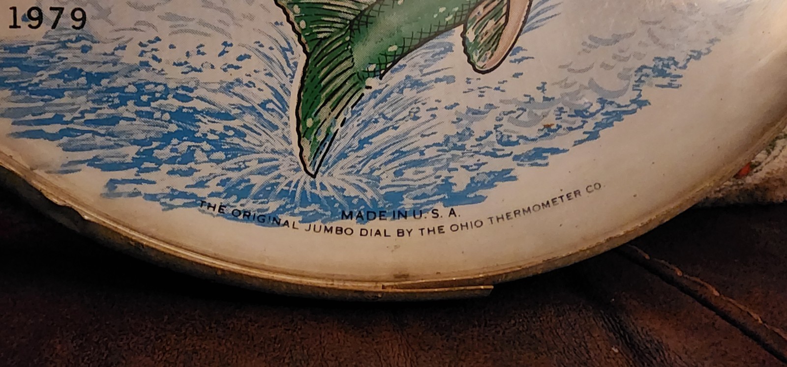 VINTAGE HUNGRY FISHERMAN THERMOMETER 1979 OHIO THERMOMETER CO
