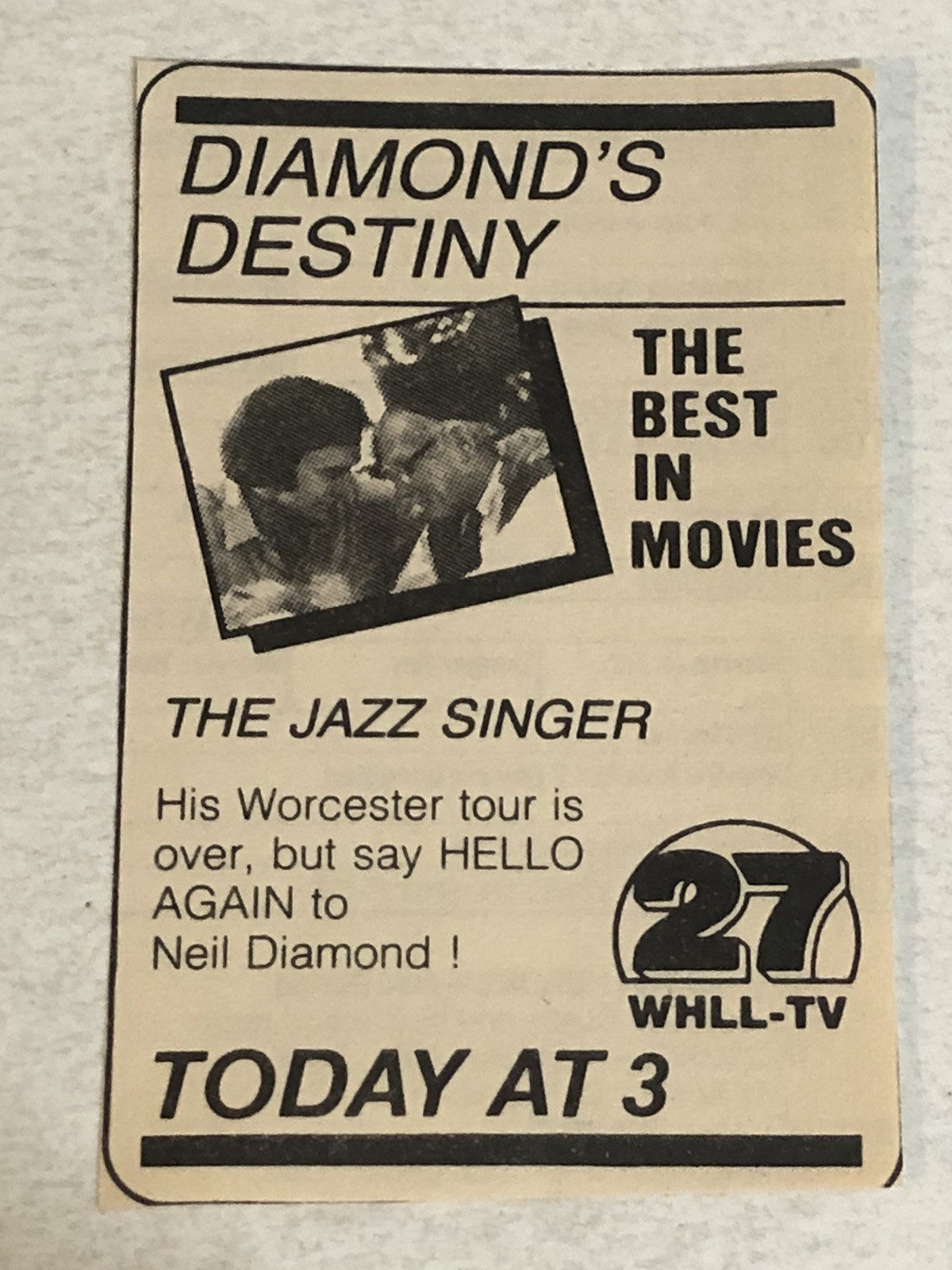 Jazz Singer Movie Vtg Print Ad Neil Diamond Tpa27