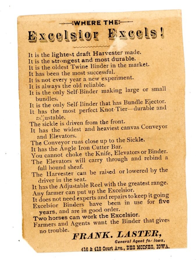 Excelsior Binder Hoover & Gamble Miamisburg Ohio trade card