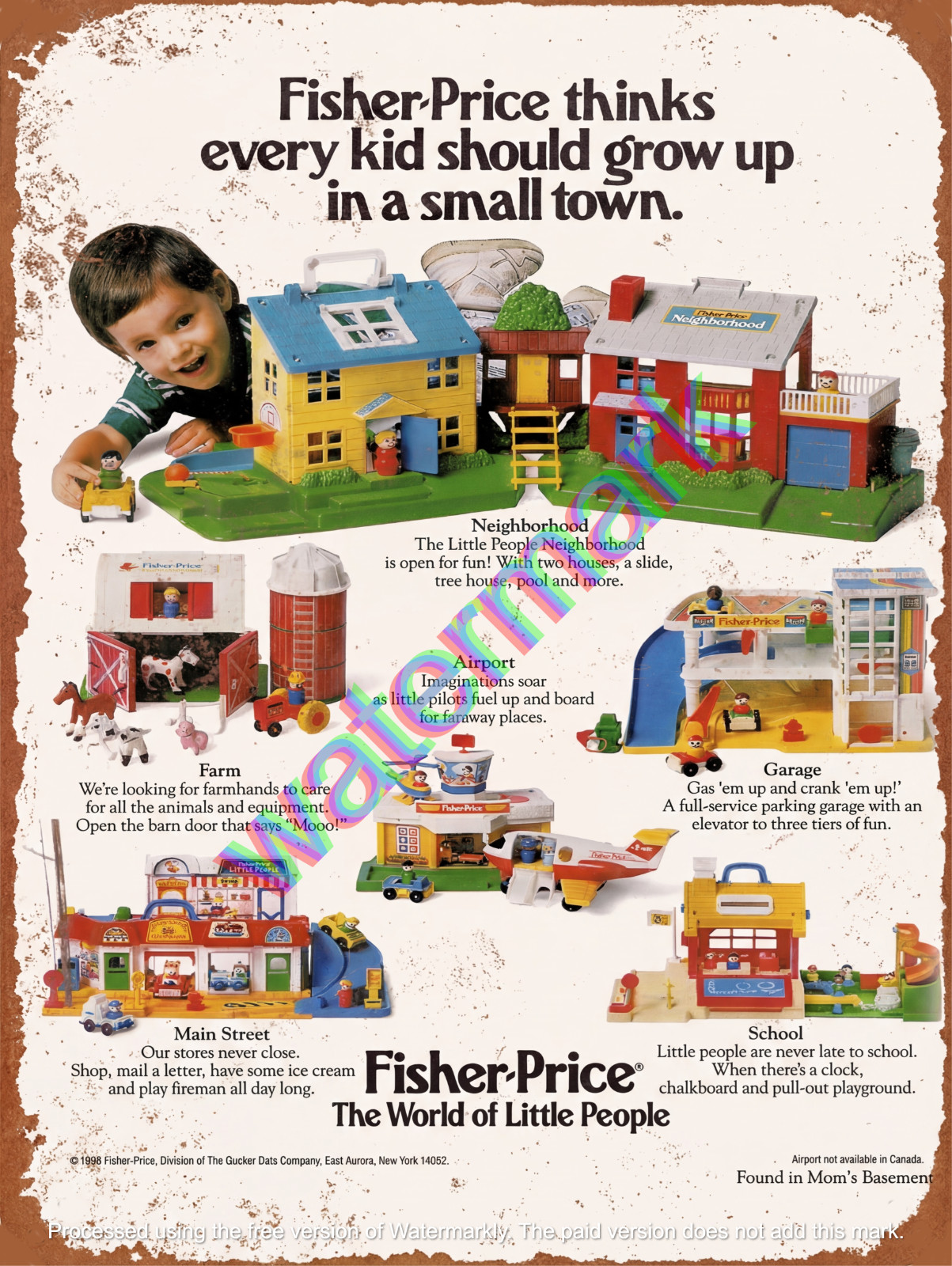 Fisher Price Ad Vintage Sign 9″ x 12″ or 12″ x 16″