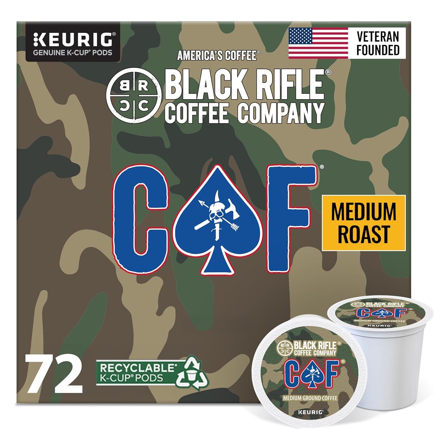 Black Rifle Coffee Company Medium Roast K Cups – Single Serve K Cups Coffee Po