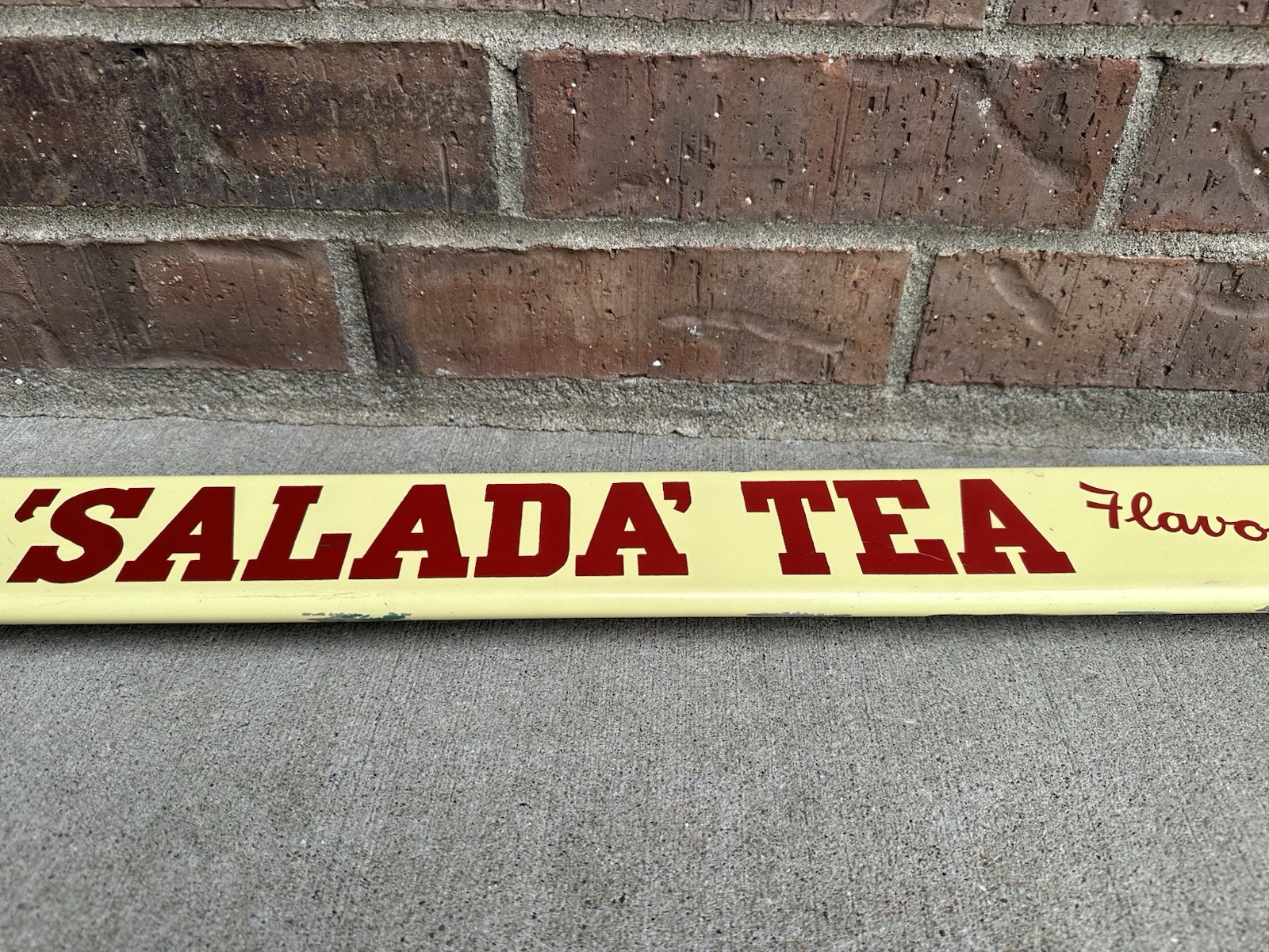 VINTAGE ORIGINAL 1930’s – 40’s SALADA TEA PORCELAIN DOOR PUSH SIGN DOUBLE SIDED