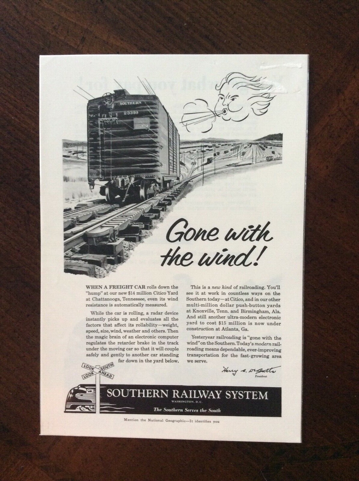 1956 vintage Original ad Southern Railway System fantastic condition