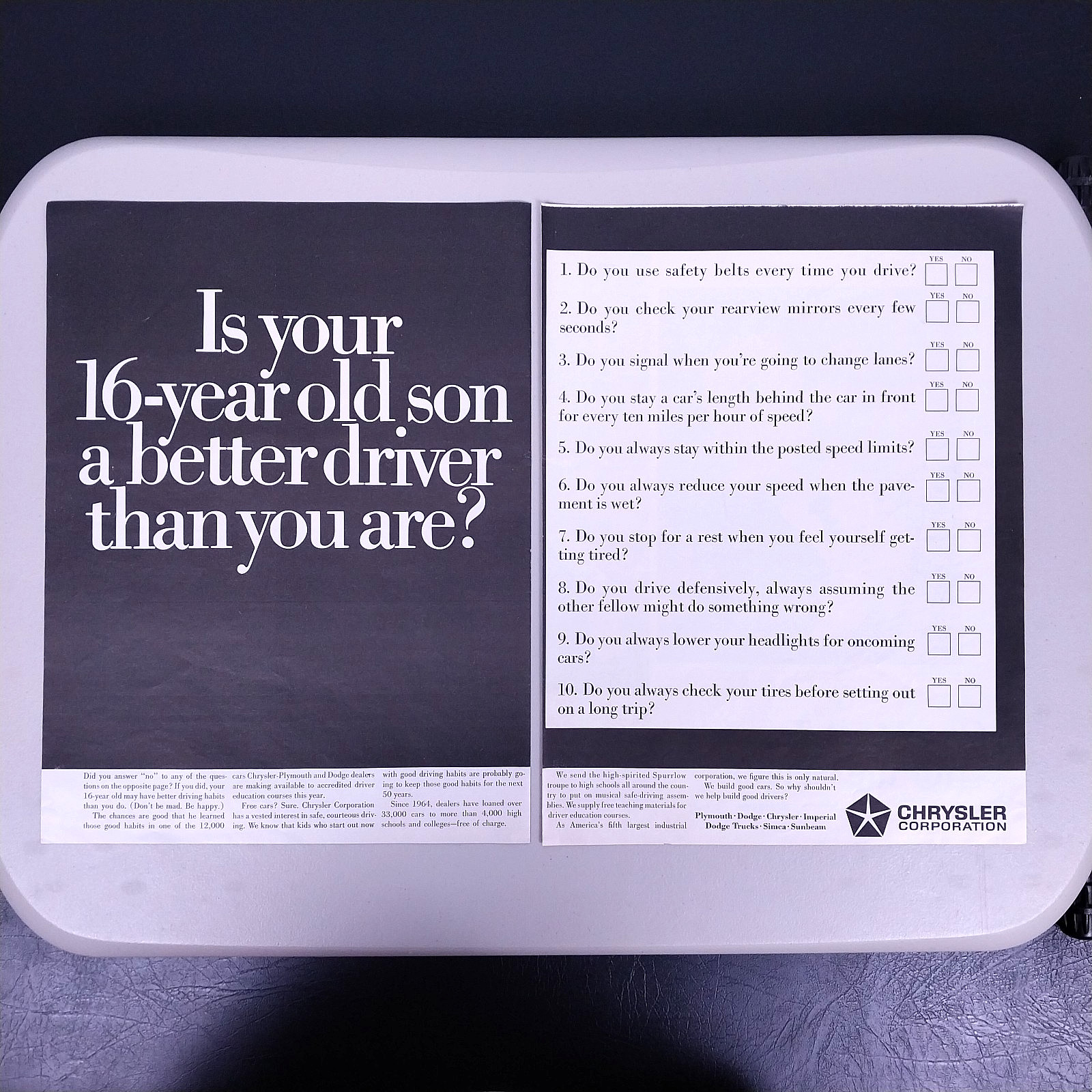 1968 Chrysler Corporation Vintage Print Ad – Original Magazine 2 Page Spread