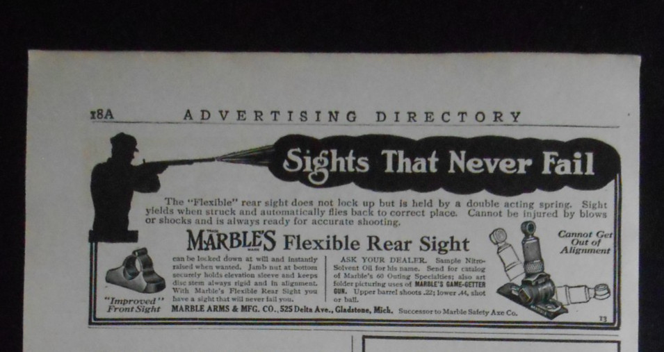 1911 David T. Abercrombie & Fitch Broadway NY Hunter Camper Marble Arms CO AD