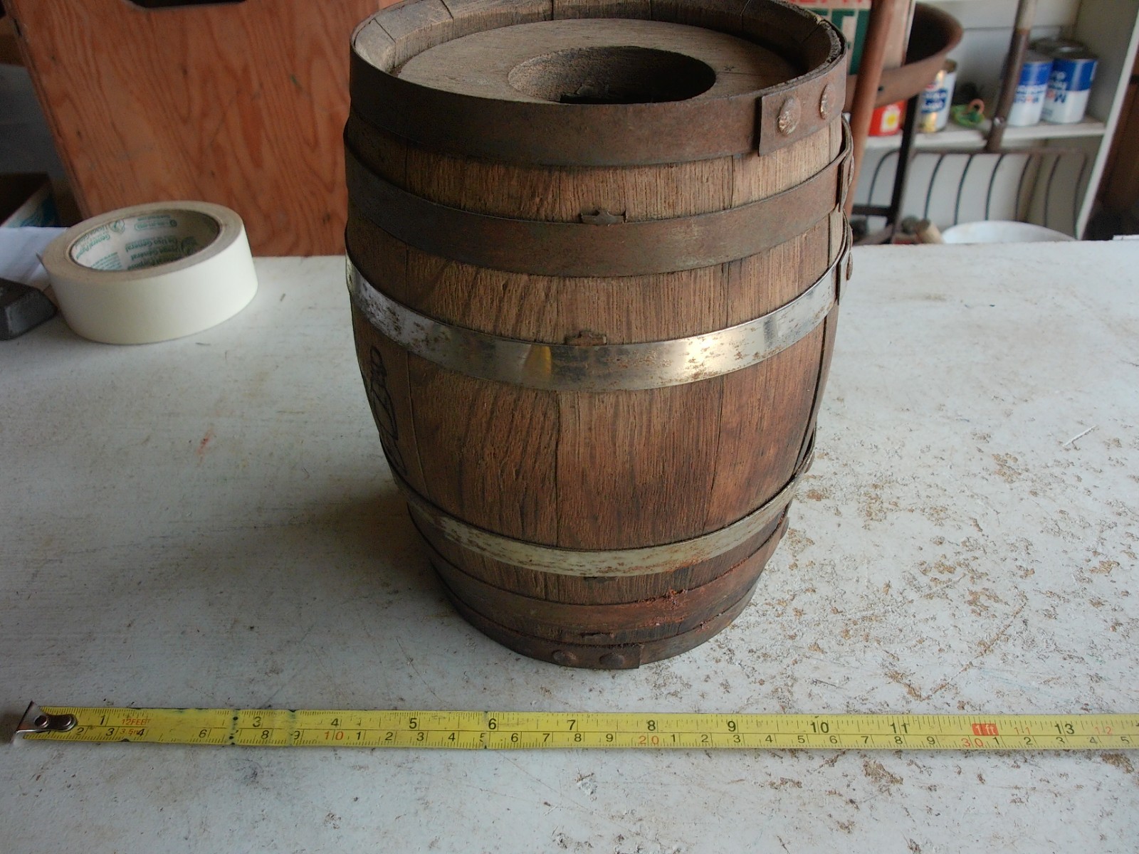 Vintage Monarch Teenie Weenie Pickle Wood Barrel 7.5″ Tall 5″ Dia. Lot 26-18-5