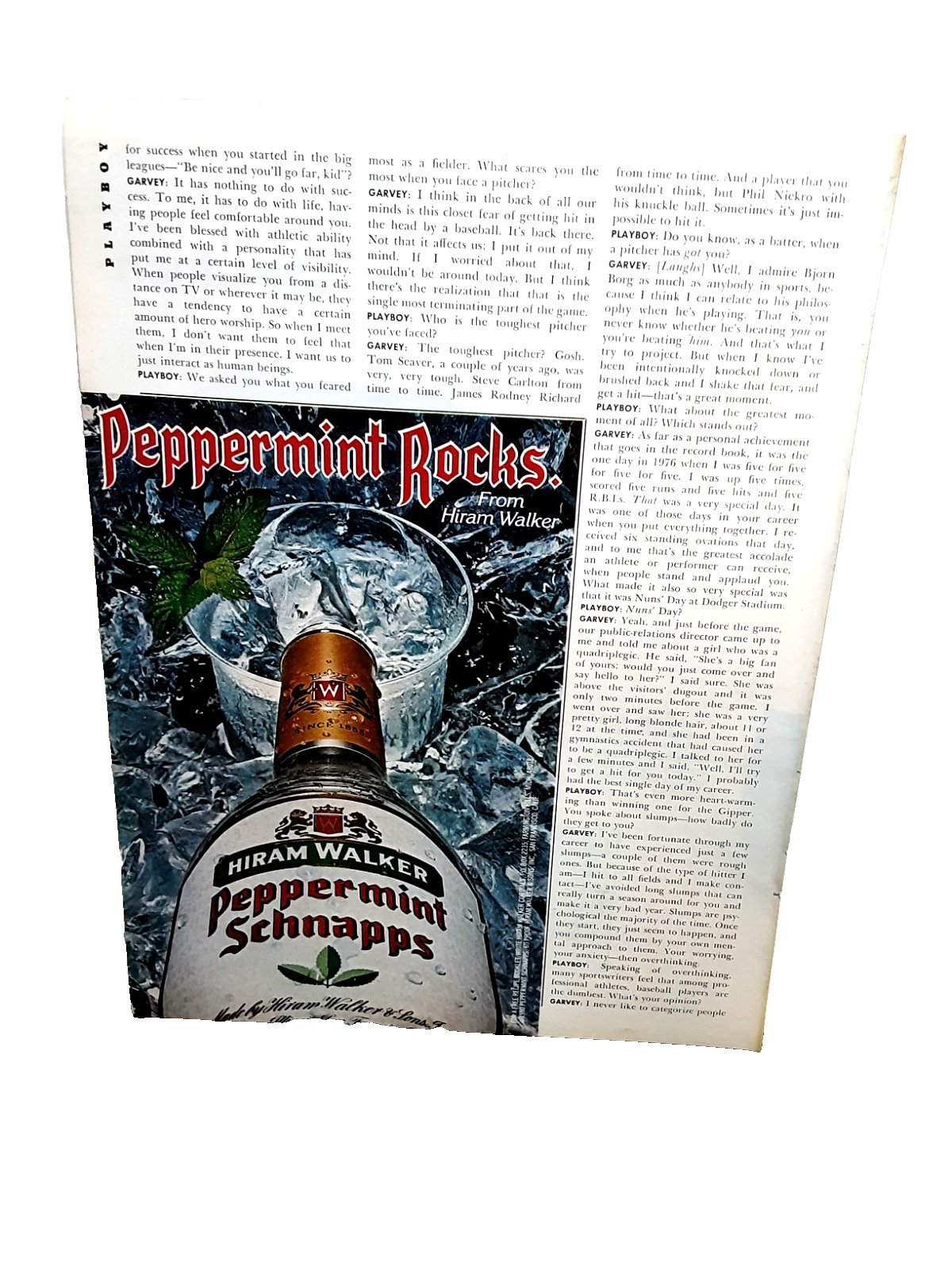 1981 Hiram Walker Peppermint Schnapps Vintage Print Ad Liquor Bar