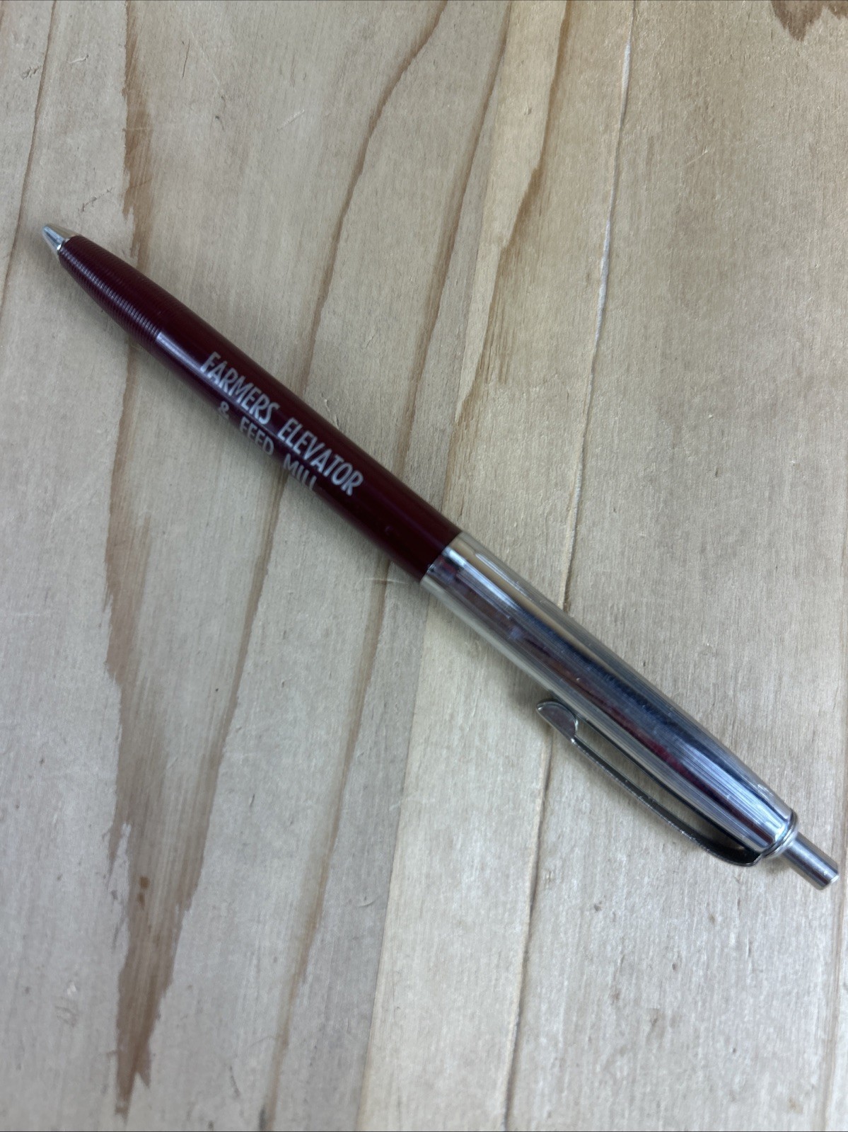 Farmers Elevator And Feed Mill Vintage Pen Darfur Minnesota Burgundy