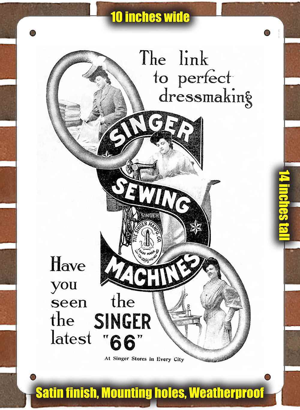 Metal Sign – 1910 Singer Sewing Machines- 10×14 inches