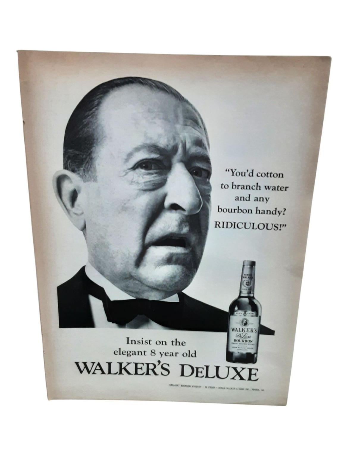 Walker’s Deluxe 1968 Ad – Retro Bourbon Gentleman Portrait 1968 Ad – Retro Bourb