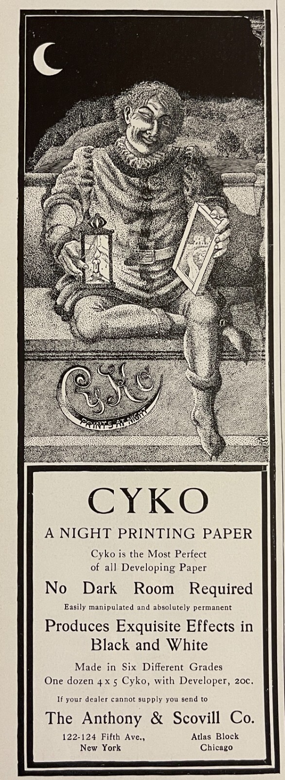 1903 Anthony & Scovill Co. Antique Print Ad Cyko Night Printing Developing Paper