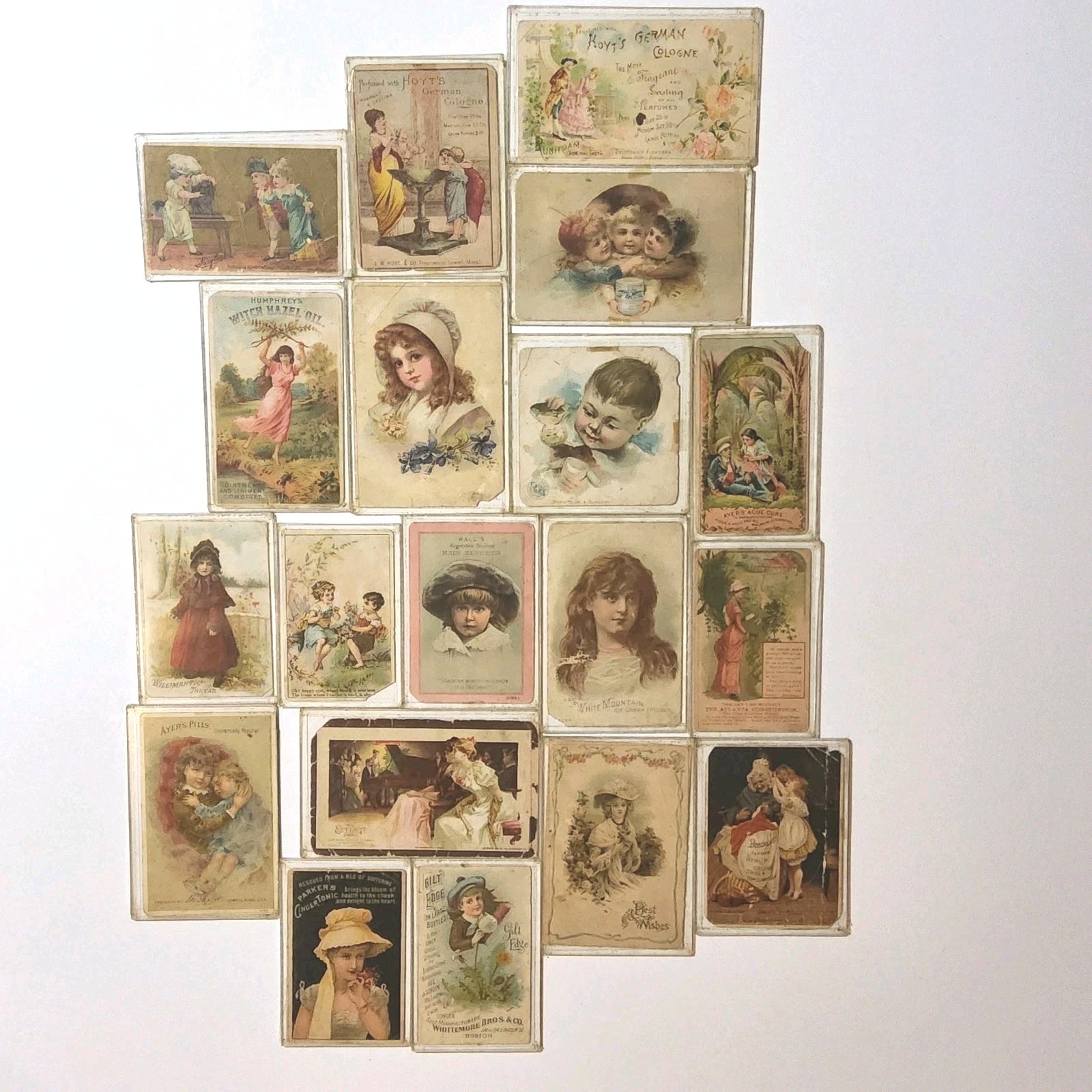 19 Antique Victorian Trade Cards Advertising Chromolithograph Ephemera