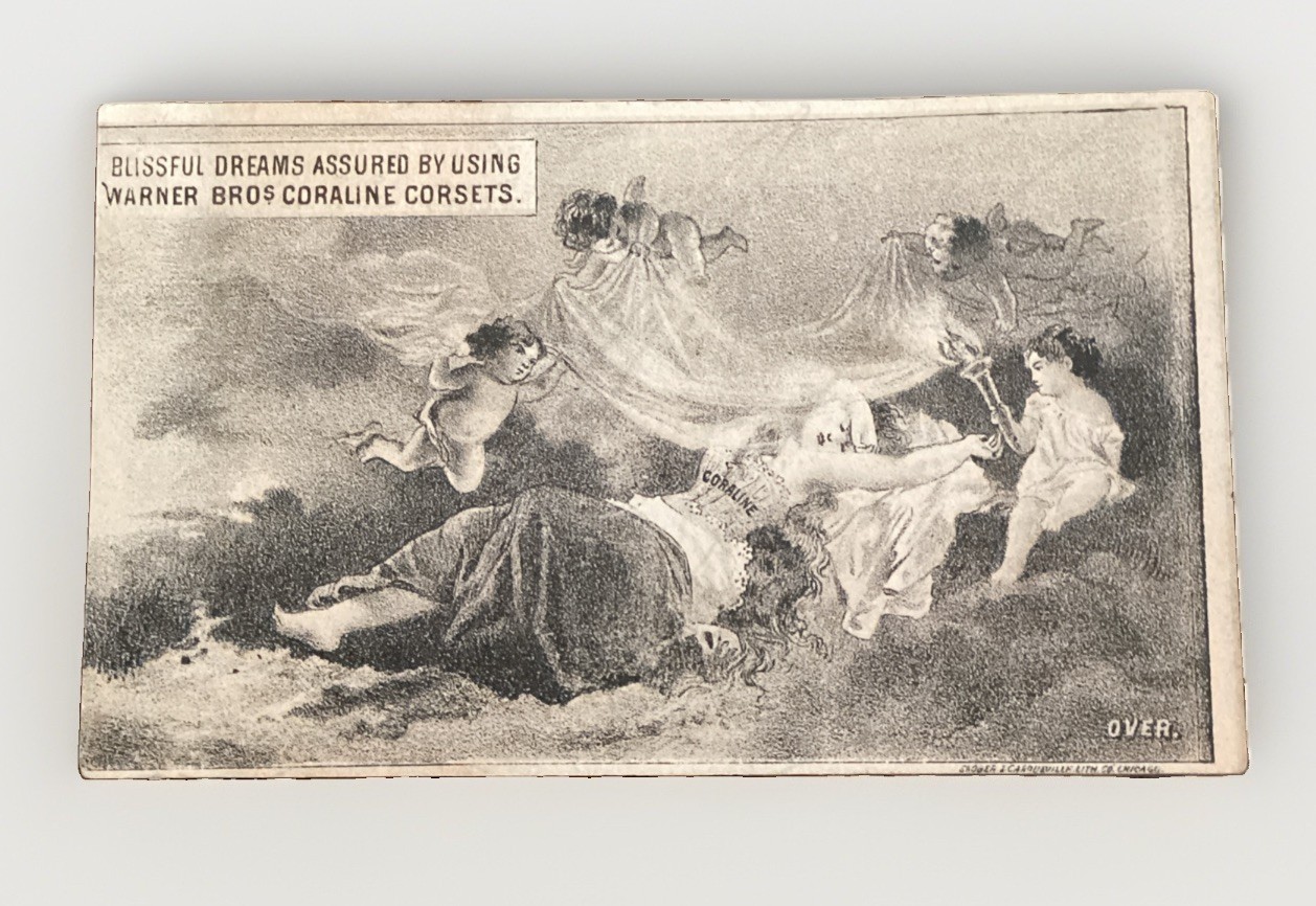 Vintage Trade Card Warner Brothers Corset Woman Dreaming Angels Spencer MA